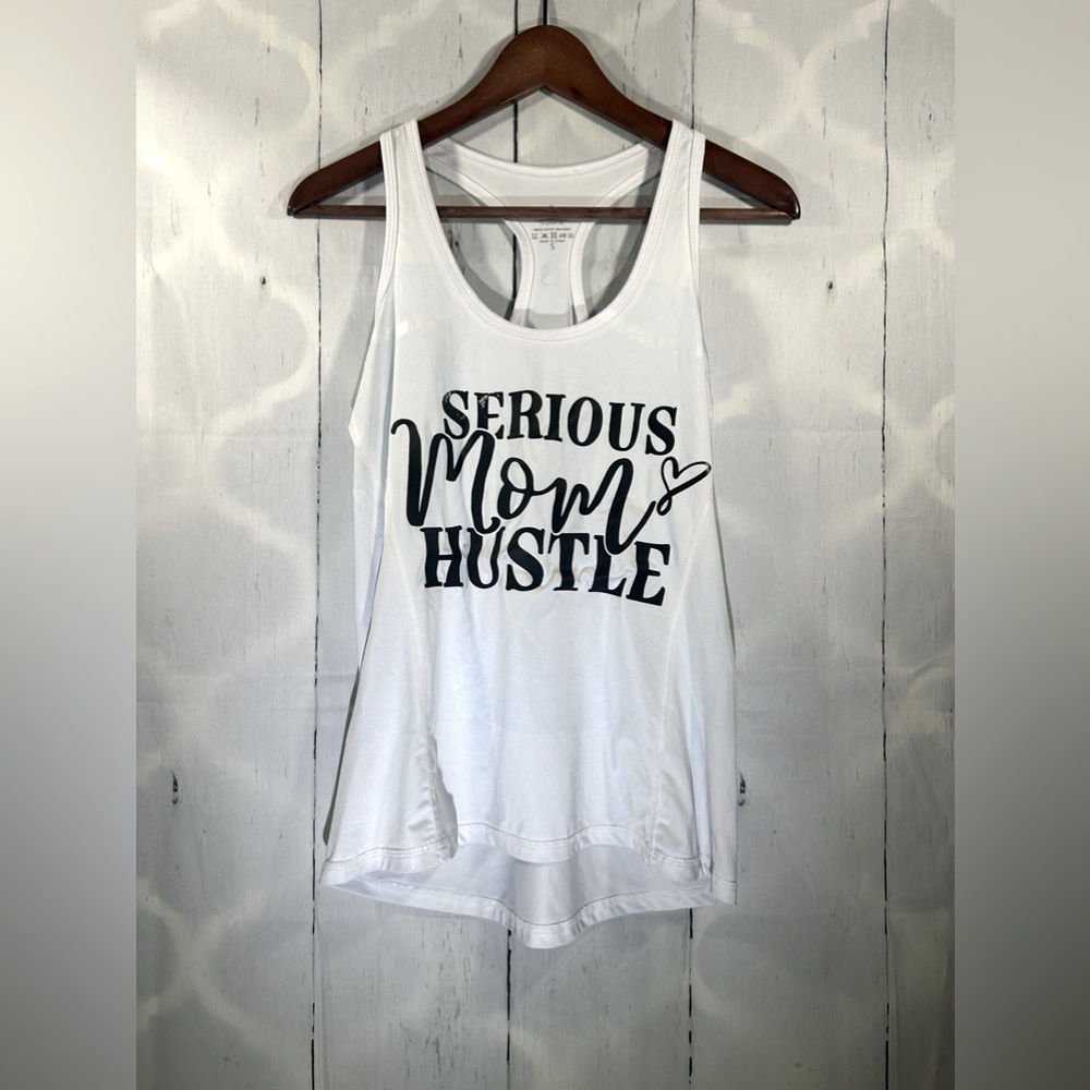 Icyzone Racerback Tank Top Womens Sleeveless Printed Logo Shirt Active Sz S